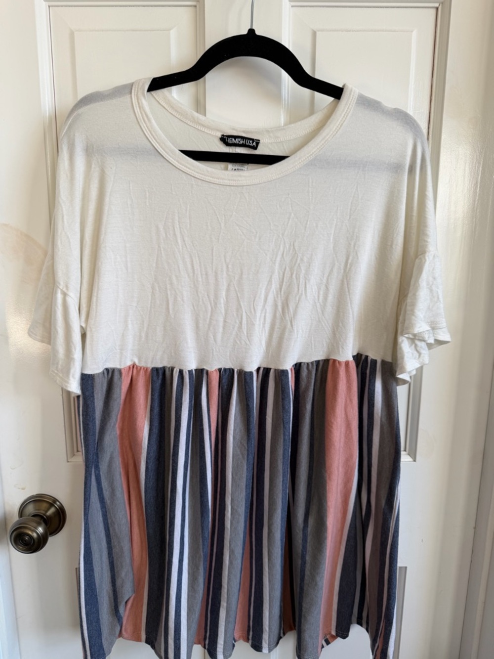 HEIMISH USA White Tee with Black Neck Label